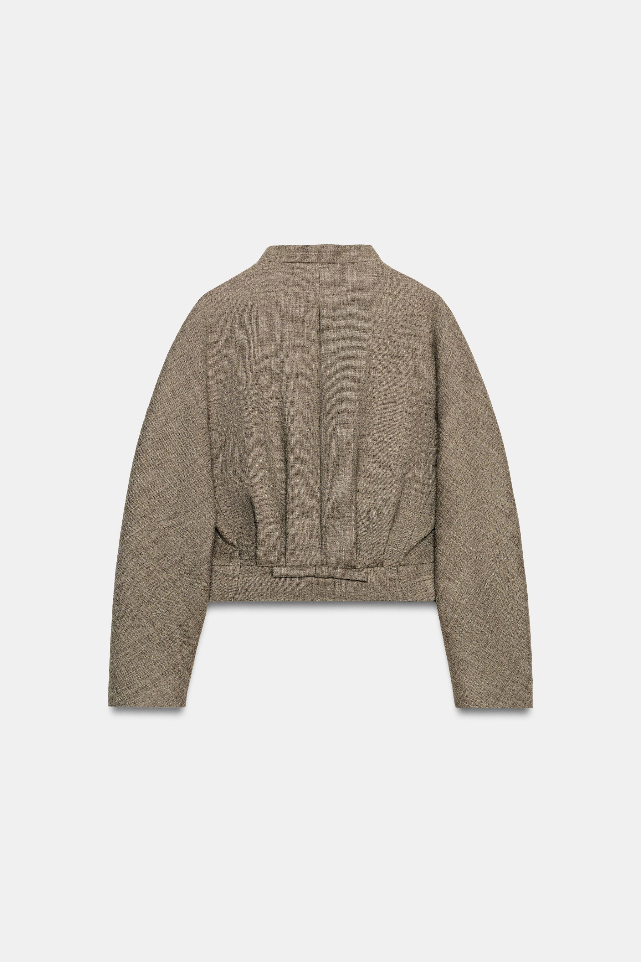 ZW COLLECTION WOOL BLEND CROPPED JACKET